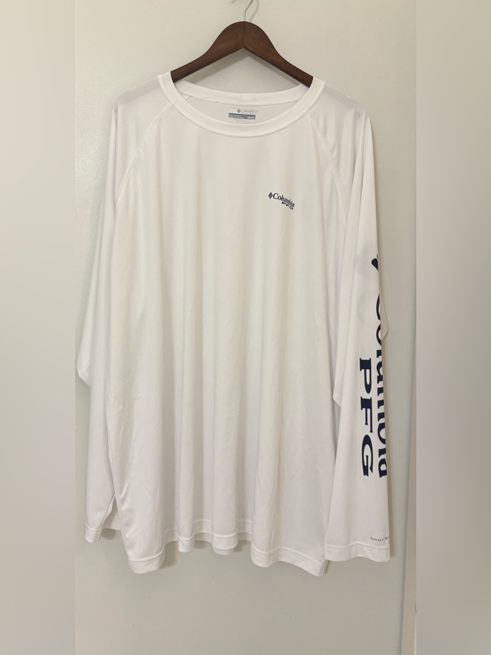Columbia PFG Omni-Shade White Long-Sleeve Sun Shirt Size: 4X Plus Size